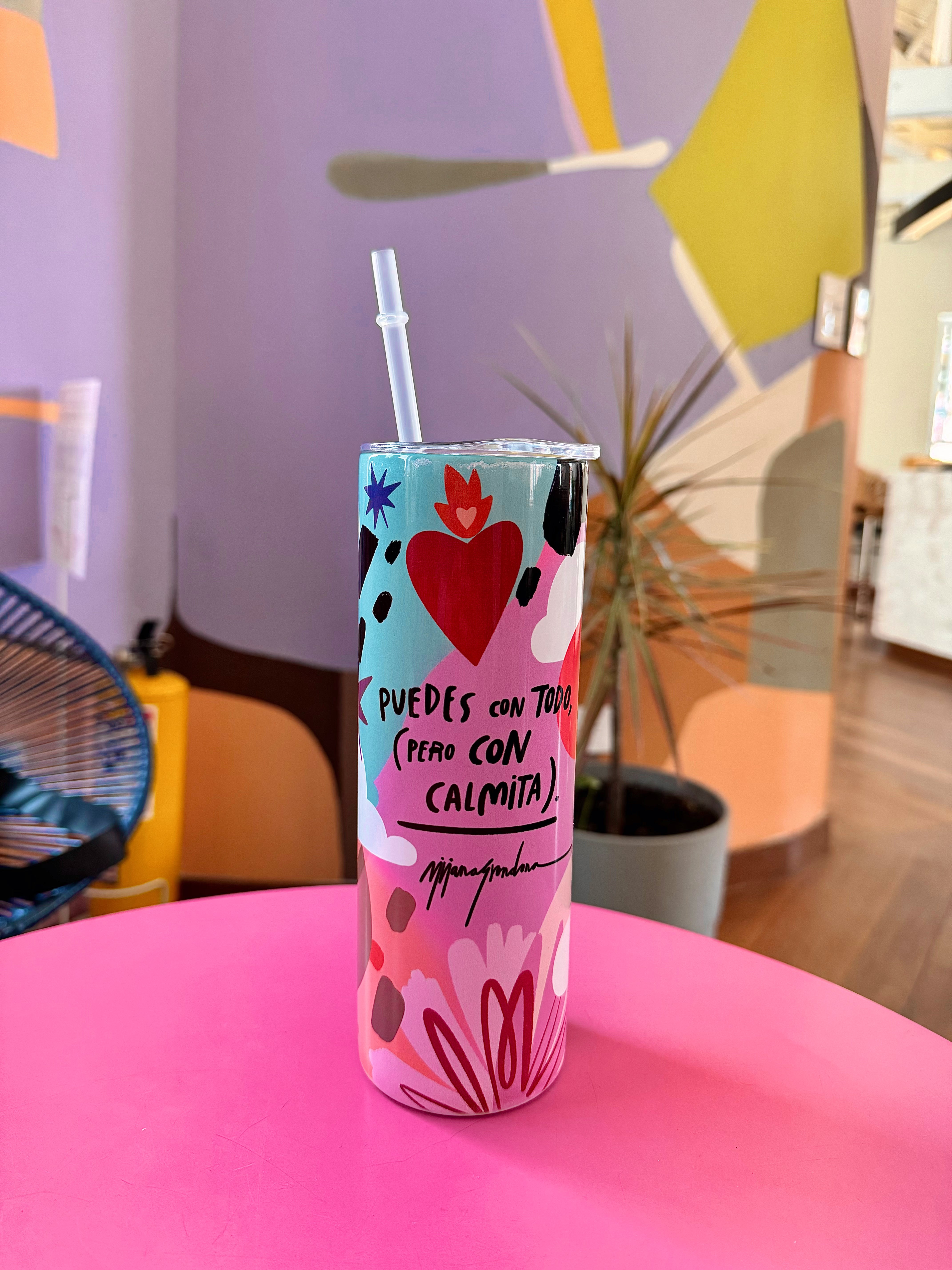 TERMO IMPRESO FRASE CON CALMITA 600 ML
