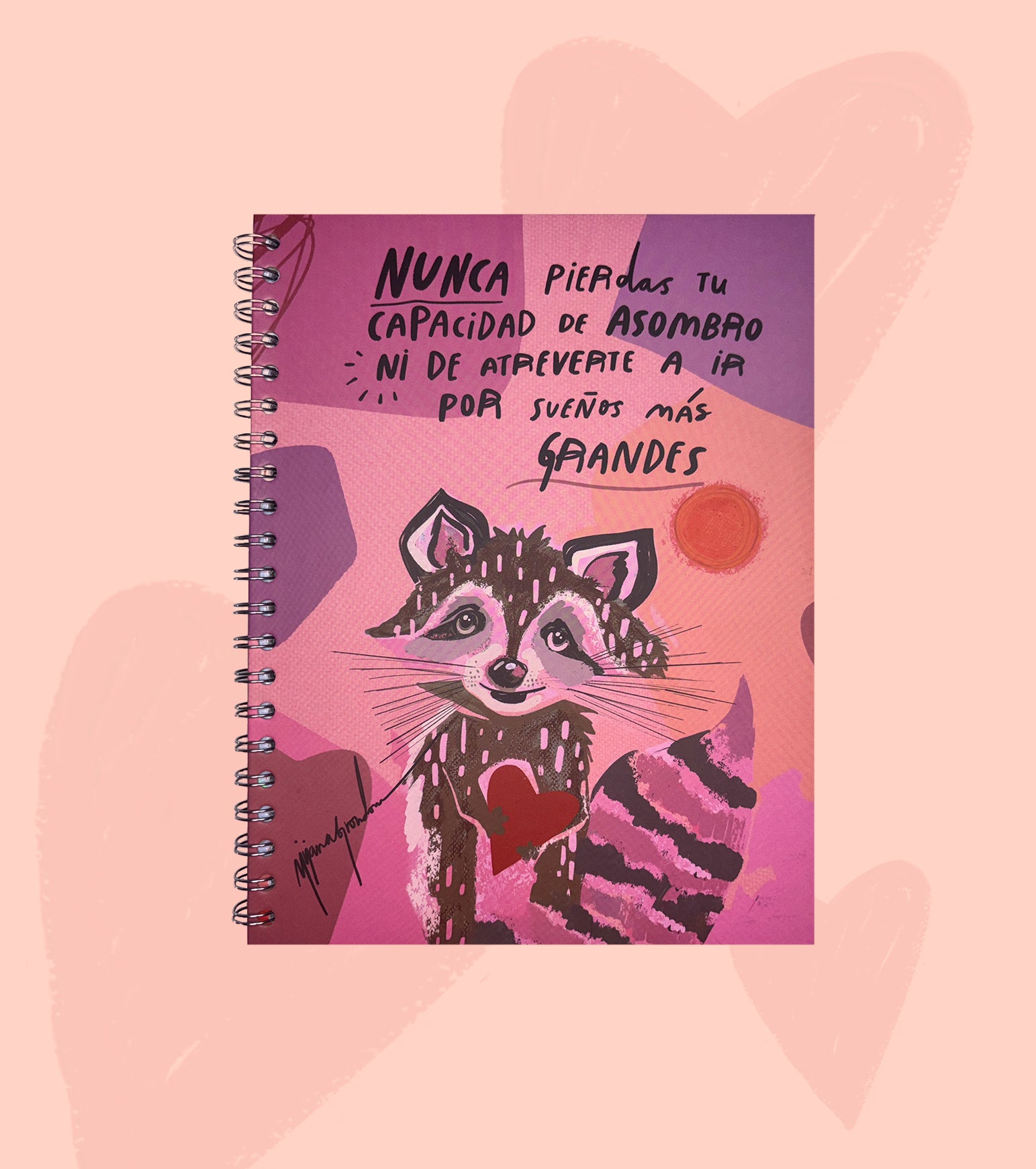 CUADERNO MAPACHE ROSA TAMAÑO CARTA