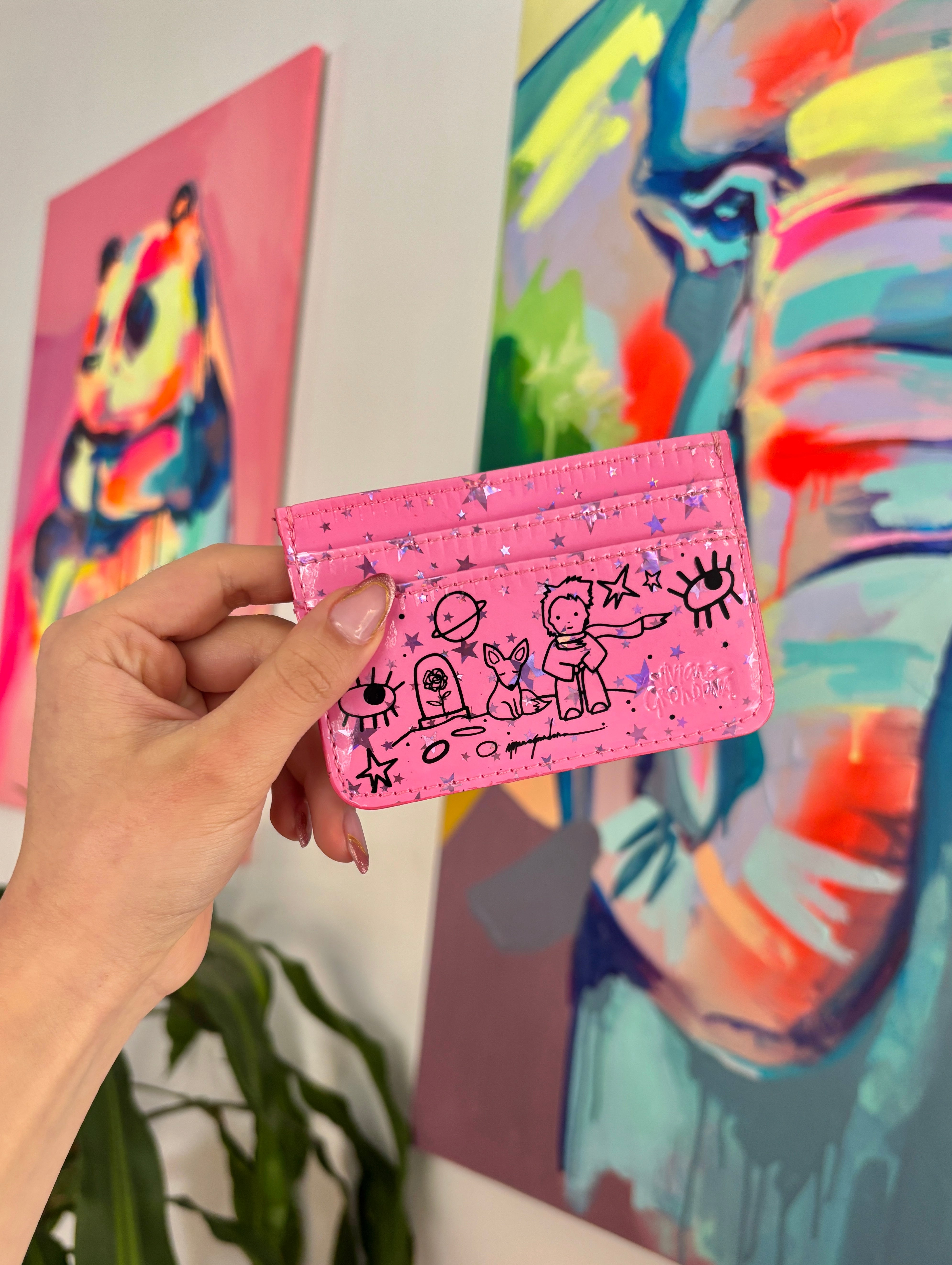 PORTADOCUMENTOS PRINCIPITO ROSA ESTRELLAS