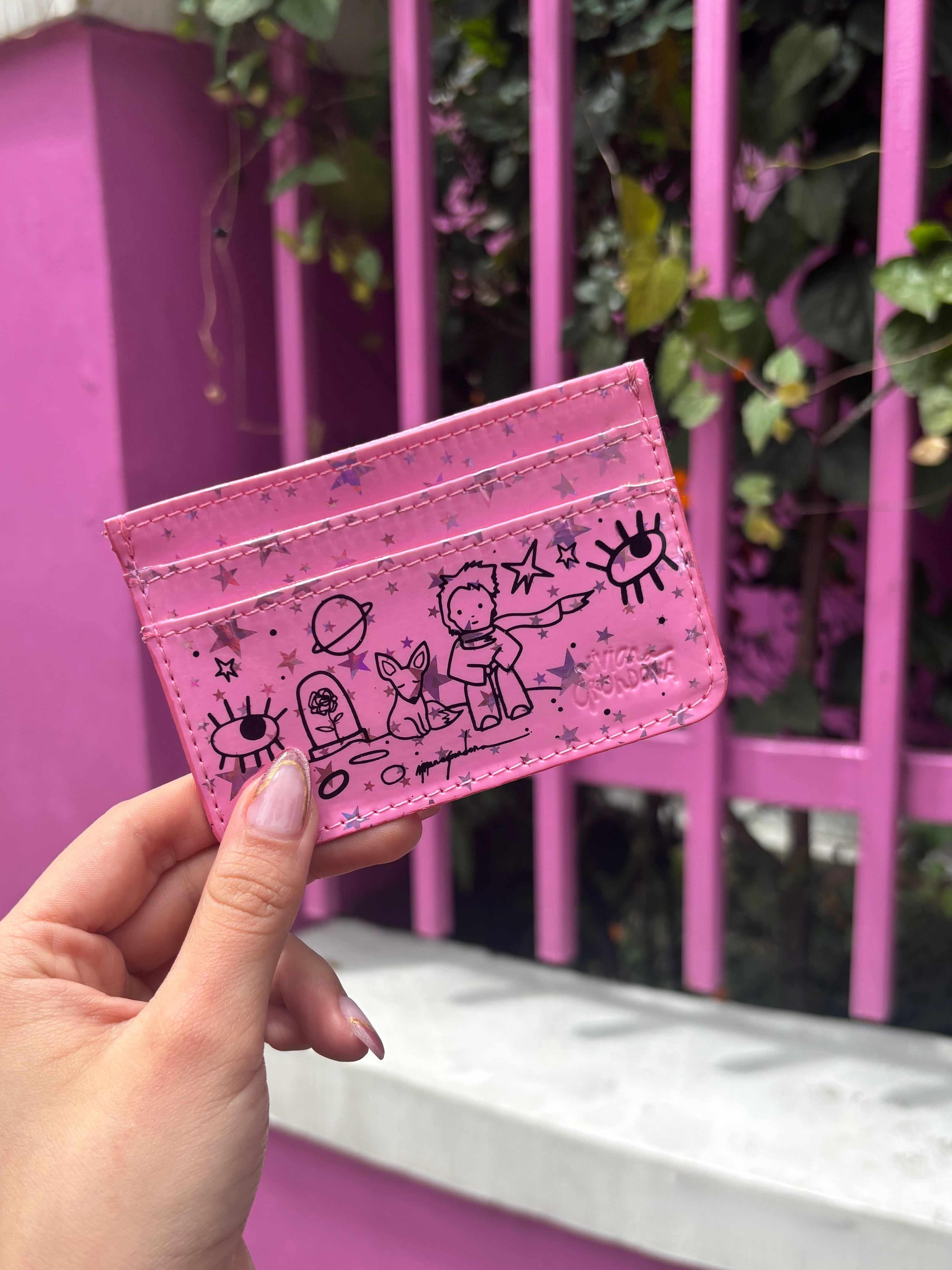 PORTADOCUMENTOS PRINCIPITO ROSA ESTRELLAS