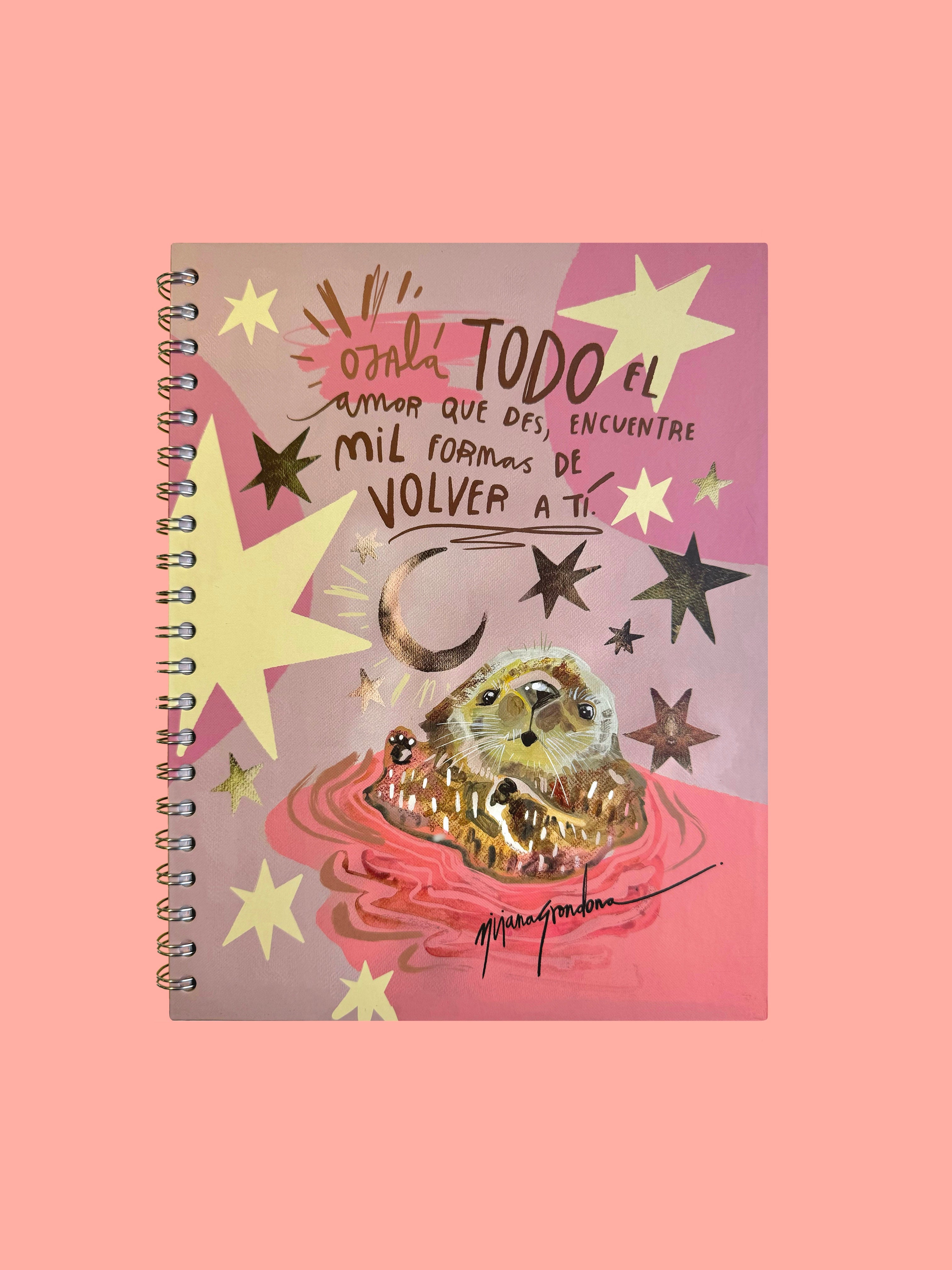 CUADERNO NUTRIA ROSA TAMAÑO MEDIA CARTA