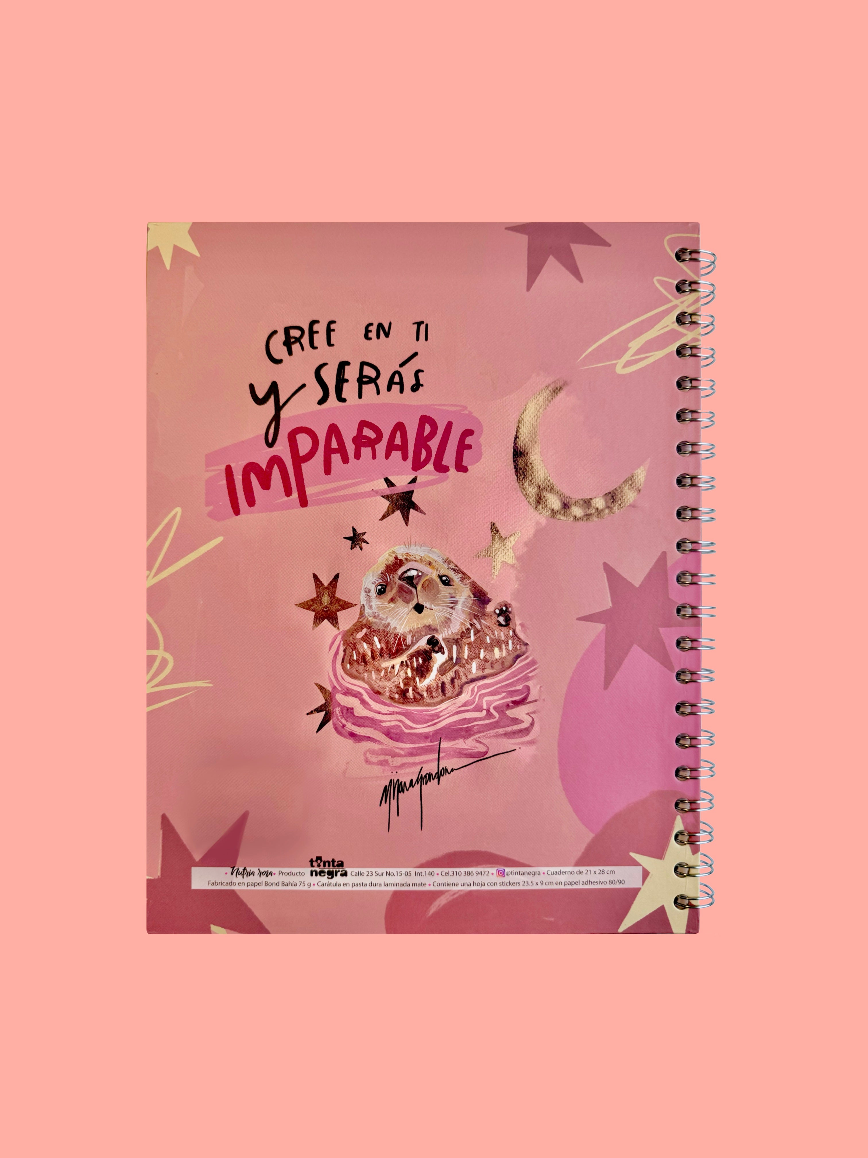 CUADERNO NUTRIA ROSA TAMAÑO MEDIA CARTA